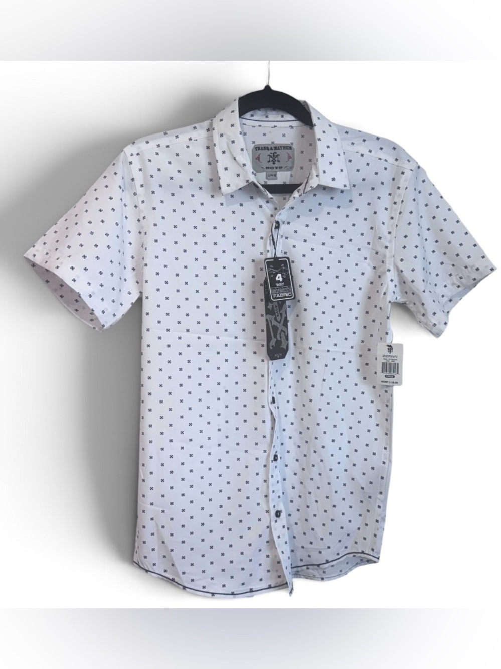Tranq & Mayhem Boys' Short-Sleeve Button-Down Shirt L